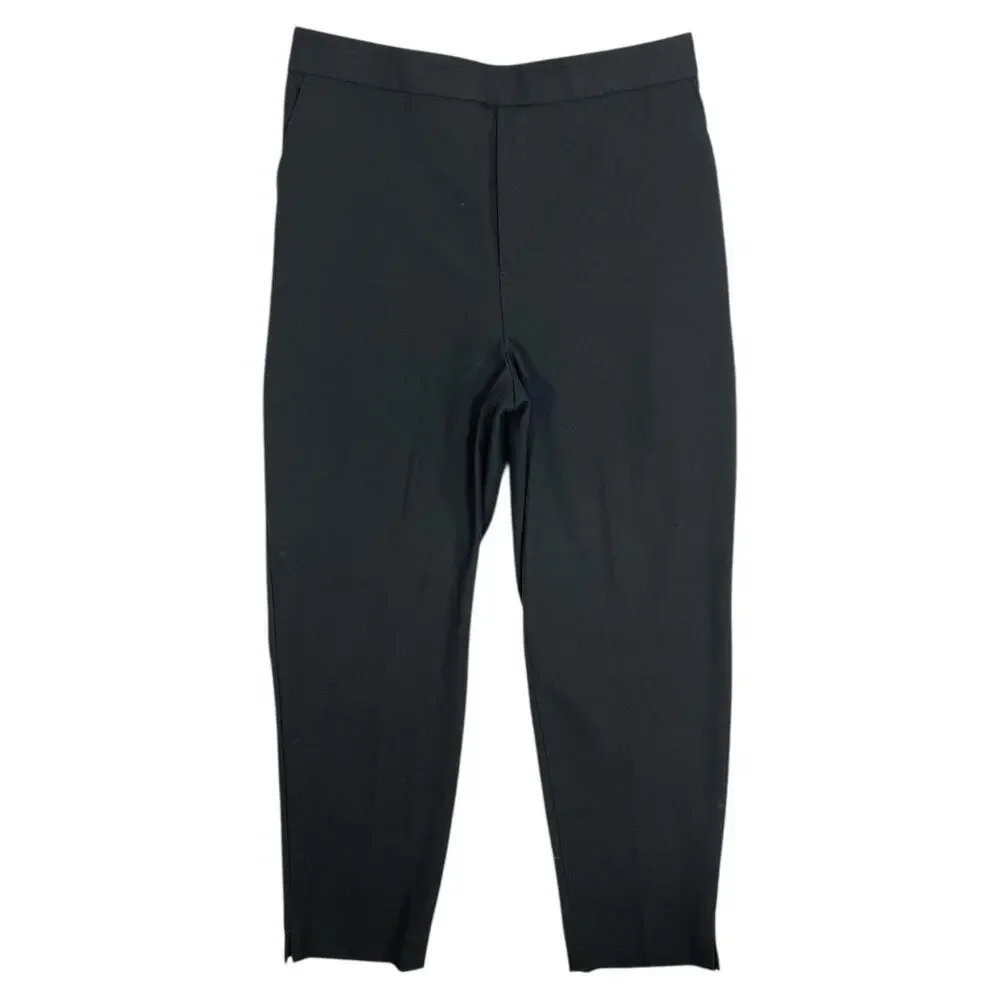 Banana Republic Hayden Dress Pants Womens 16 Black Pull On Tapered Leg Workwear